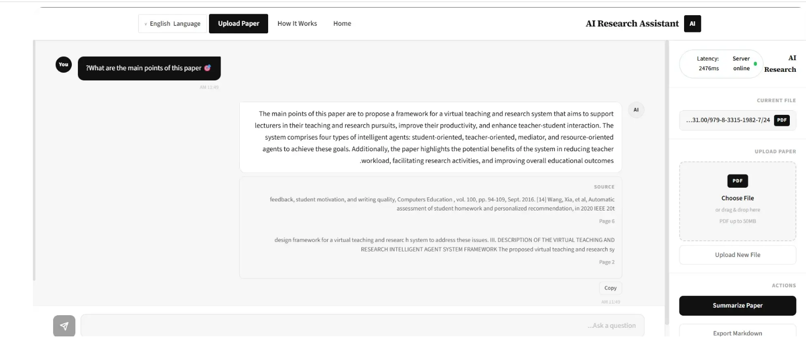 AI Research Assistant Agent — RAG System